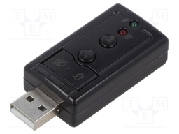 PC extension card: sound; stereo 7.1,USB 2.0; volume control