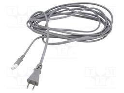 Cable; 2x0.75mm2; IEC C7 female,JIS 8303 plug; PVC; 5m; grey; 7A