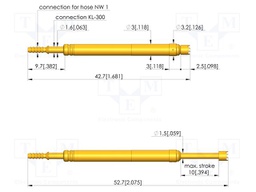 Test needle; Spring compression: 6mm; 10mm; 10A; steel; Ø: 2.5mm