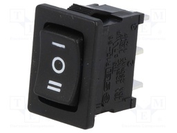 ROCKER; SP3T; Pos: 3; (ON)-OFF-(ON); 10A/250VAC; black; none; 50mΩ