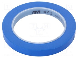 Tape: marking; blue; L: 33m; W: 12mm; Thk: 0.13mm; 2.5N/cm; 130%