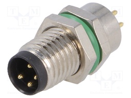 Connector: M8; male; PIN: 4; for panel mounting,front side nut