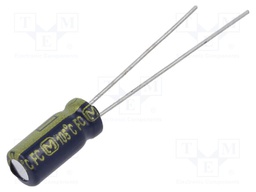 Capacitor: electrolytic; low impedance; THT; 100uF; 10VDC; Ø5x11mm