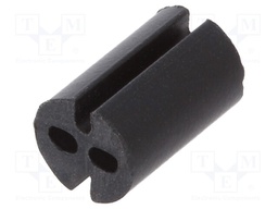 Spacer sleeve; LED; Øout: 4mm; ØLED: 3mm; L: 6.4mm; black; UL94V-0