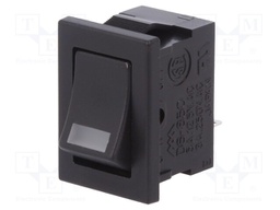 ROCKER; SPST; Pos: 2; ON-OFF; 3A/250VAC; black; LED; Rcont max: 20mΩ