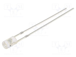 LED; 3mm; blue; 330÷500mcd; 140°; Front: flat; 5V; Pitch: 2.54mm