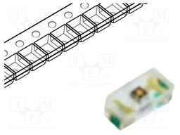 LED; SMD; 0402; orange; 50÷200mcd; 1x0.5x0.4mm; 120°; 1.9÷2.6V; 20mA
