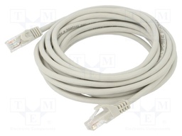 Patch cord; U/UTP; 6; stranded; Cu; PVC; grey; 7.5m; 26AWG