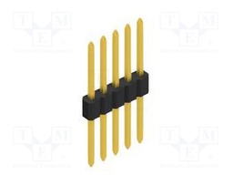 Connector: pin strips; pin header; male; PIN: 5; 1.27mm; THT; 1x5