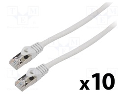 Patch cord; F/UTP; 6; stranded; CCA; PVC; grey; 3m; 26AWG; Cores: 8