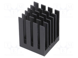 Heatsink: extruded; grilled; black; L: 19mm; W: 19mm; H: 24.5mm