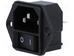 Connector: AC supply; socket; male; 10A; 250VAC; IEC 60320