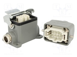 Connector: HDC; male + female; S-E; PIN: 6; 6+PE; size 6B; straight