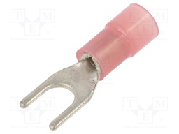 Tip: fork; M4; Ø: 4.2mm; 0.25÷1.5mm2; crimped; for cable; insulated