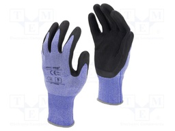 Protective gloves; Size: 8; black/blue; latex; tag