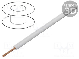 Wire; TLY; stranded; Cu; 0.22mm2; white; PVC; 150/300V; 50m; Class: 5