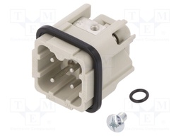 Connector: HDC; male; PIN: 4; size 3; Pitch: 1x screw (21x21mm)