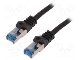 Patch cord; S/FTP; 6a; stranded; Cu; LSZH; black; 1m; 26AWG