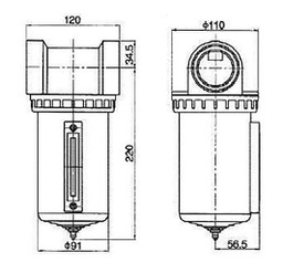 Compressed air filter; 17500l/min; 8.5bar; 20um; compressed air
