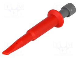 Clip-on probe; hook type; 5A; 70VDC; red; 4mm; 33VAC