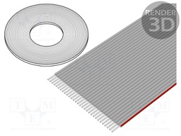 Wire: ribbon; 1mm; stranded; Cu; 30x28AWG; unshielded; PVC; grey