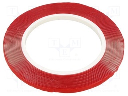 Tape: fixing; W: 6mm; L: 5.5m; Thk: 1mm; acrylic; transparent; 33N/cm