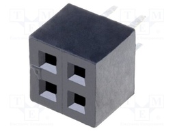 Socket; pin strips; female; PIN: 4; straight; 2mm; THT; 2x2
