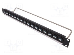 Connector: fiber optic; patch panel; screw; Size: 19",1U