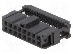 Plug; IDC; female; PIN: 16; IDC; for ribbon cable; 1.27mm