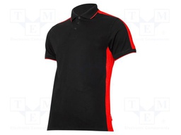 Polo shirt; Size: M; black-red; 190g/m2