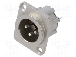 Connector: XLR; socket; male; Plating: silver plated; soldering