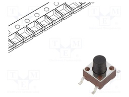 Microswitch TACT; SPST-NO; Pos: 2; 0.05A/50VDC; SMT; 1.57N; 6x6x4mm