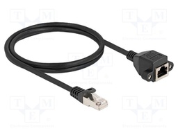 Extender Ethernet; S/FTP; RJ50 socket,RJ50 plug; 1m; PVC; black