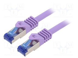 Patch cord; S/FTP; 6a; stranded; Cu; LSZH; violet; 1m; 26AWG