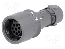 Connector: circular; plug; female; PIN: 8; w/o contacts; for cable