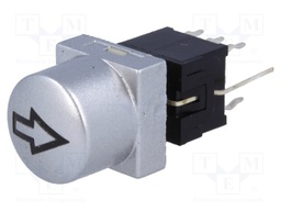 Switch: keypad; Pos: 2; DPDT; 0.1A/30VDC; silver; Illumin: LED; green