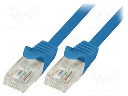 Patch cord; U/UTP; 5e; stranded; CCA; PVC; blue; 10m; 26AWG