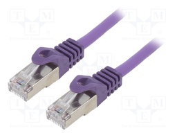 Patch cord; F/UTP; 6; stranded; CCA; PVC; violet; Len: 3m; RJ45 plug