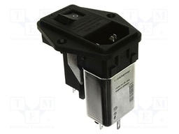 Filtered IEC Power Entry Module, IEC C14, General Purpose, 6 A, 250 VAC, 2-Pole Switch