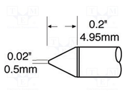 Tip; conical; 0.5mm; 366°C; for soldering station