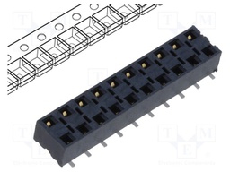 Connector: pin strips; female; 2.54mm; gold-plated; SMT; socket
