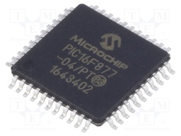 PIC microcontroller; Memory: 14kB; SRAM: 368B; EEPROM: 256B; SMD