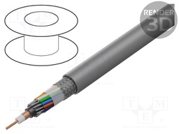 Wire: coaxial; hybrid; grey; solid,stranded; Cu,tinned; -30÷75°C