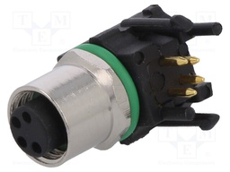 Connector: M8; female; PIN: 4; angled 90°; for panel mounting; 3A