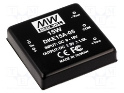 Converter: DC/DC; 15W; Uin: 9÷18V; Uout: 5VDC; Uout: -5VDC; 2"x2"