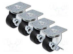Wheel; 4pcs; torsional with lock; for enclosures