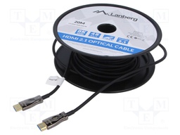 Cable; HDMI 2.1; HDMI plug,both sides; PVC; Len: 20m; black