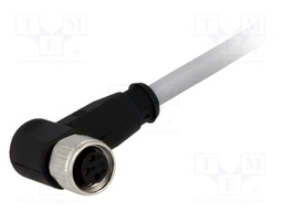 Connector: M8; female; PIN: 3; angled 90°; with lead; plug; 7.5m; PVC