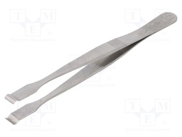 Tweezers; 120mm; SMD; Blades: straight,wide; Blade tip shape: hook