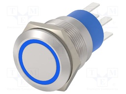 Switch: vandal resistant; Pos: 2; DPST; 3A/250VAC; OFF-ON; blue